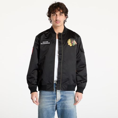 Veste Mitchell & Ness Nhl Team Leader Satin Current Logo Blackhawks Bomber Black Xxl