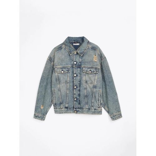 Veste Trucker Oversize Adaptive En Denim Adp Dnm Ls Oversized Jkt Meg/Meg - 42