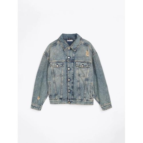 Veste Trucker Oversize Adaptive En Denim Adp Dnm Ls Oversized Jkt Meg/Meg - 36