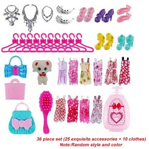 Vtements De Poupe Faits  La Main, 36 Pices, Mini Chaussures, Sac  Main, Ensemble Poussette, Maison De Jeu, Mode Princesse, Vtements De Poupe, Accessoires De Fte Pour Enfant