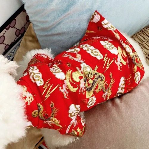 Vtements Pour Animaux De Compagnie Tang Imbibs De Style Nouvel An Chinois,Sweat  Capuche Pour Chien,Veste Confortable,Manteau En mail Chaud Pour Chat,Grenouillre D'hiver - Type R-S