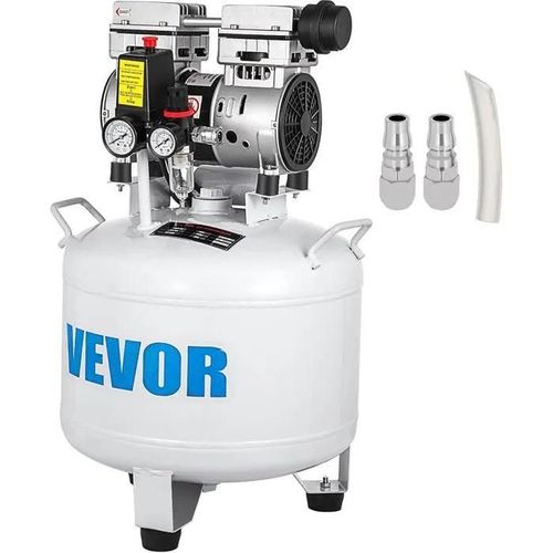 Vevor Silent Oil Free Air Compressor 8.8 Gallon40l, 1.1hp, Silver, 110lmin, 110 Psi, 48 Db(A), For Pneumatic Tools And Tyre Inflat