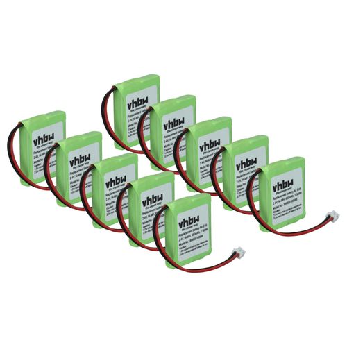 vhbw 10x Batterie compatible avec Siemens Gigaset E455, E455 Sim, E450 Sim, E40, E450, E45 tlphone fixe sans fil (650mAh, 2,4V, NiMH)