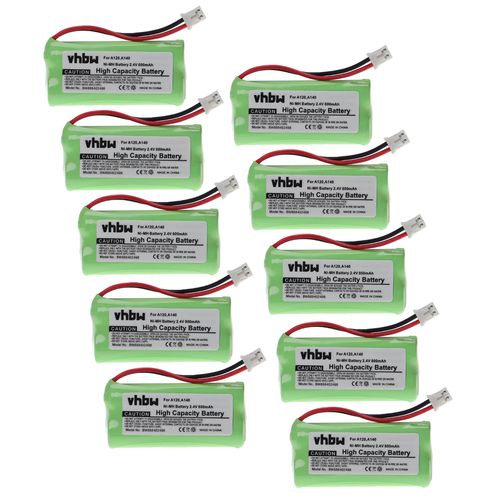 Vhbw 10x Batteries Compatible Avec T-Com Sinus 100 Tlphone Fixe Sans Fil (800mah, 2,4v, Nimh)