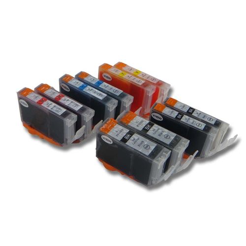 Vhbw 10x Cartouches Compatible Pour Canon Pixma Mp800, Mp610 Imprimante - Set Cyan, Magenta, Photo Noir, Noir, Jaune Avec Puce