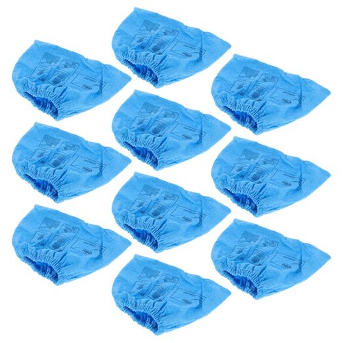 vhbw 10x Filtre textile compatible avec Parkside PNTS 1300 B2, 1300 C3, 1300 E4 aspirateur sec et humide - Sac filtrant, lavable bleu