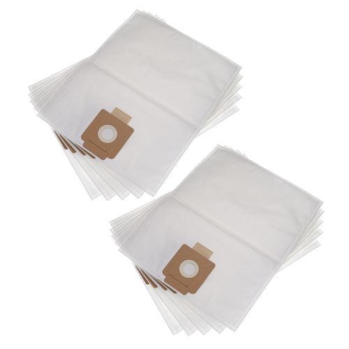 vhbw 10x Sacs compatible avec Krcher T 10/1, T 10/1 Adv, T101eco!efficiency aspirateur - microfibres non tisses, 36cm x 23,5cm blanc
