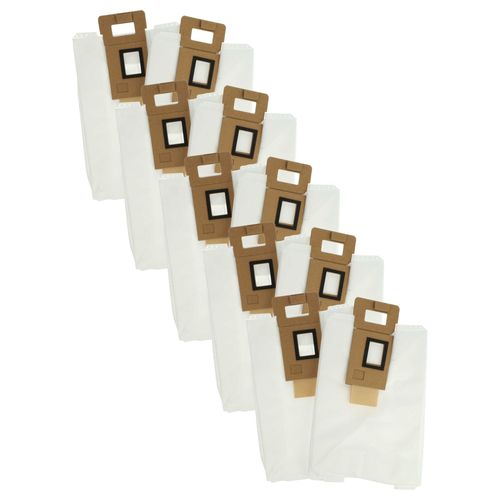 vhbw 10x Sacs compatible avec Roborock S7, S7 Plus, T7S, T7S Plus robot aspirateur - microfibres non tisses, 24cm x 16cm blanc