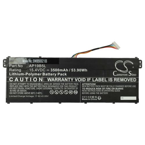 vhbw 1x Batterie compatible avec Acer Aspire 5 A515-43, A515-43-DDR4 ordinateur portable (3500mAh, 15,4V, Li-polymre) - puce d'information