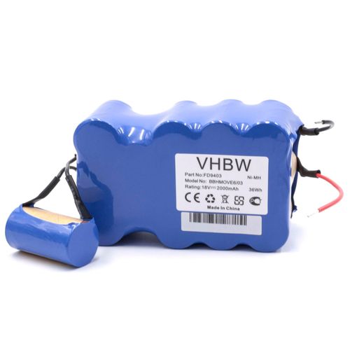 vhbw 1x Batterie compatible avec Bosch BBHMOVE6/04, BBHMOVE4/01, BBHMOVE4/02 BBHM1CMGB/01 BBHMOVE5/04 BBHMOVE5/03 BBHMOVE5N/01 BBHMOVE6N/01 aspirateur (2000mAh, 18V, NiMH)