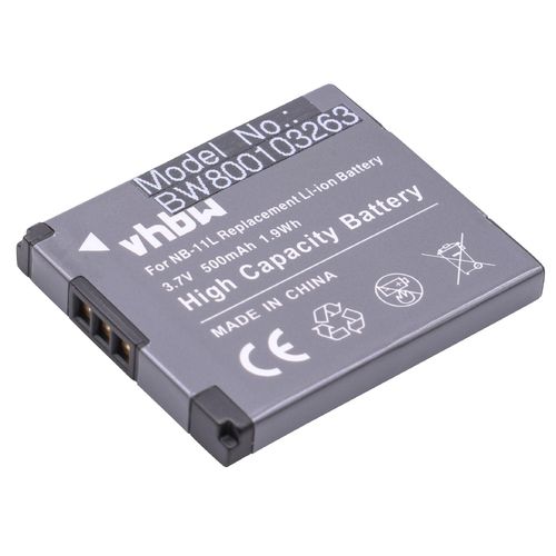 vhbw 1x Batterie compatible avec Canon PowerShot A2500, A2300, A2400, A2500 IS, A2300 IS, A2400 IS, A2200 appareil photo (500mAh, 3,7V, Li-ion)