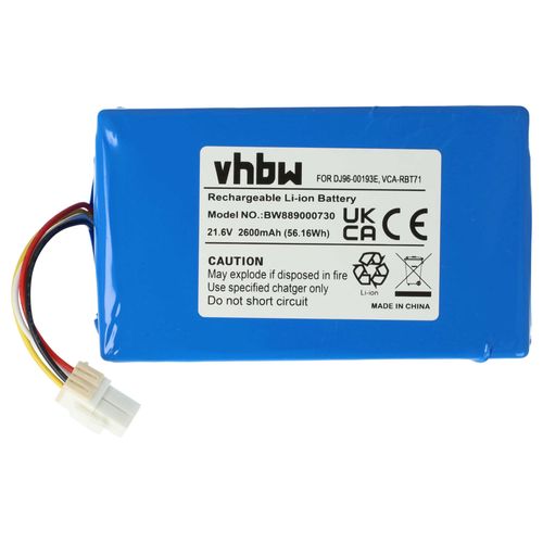 vhbw 1x Batterie compatible avec Samsung Powerbot VR10M701PUW, VR10M701CUW/GE, VR10M702CUW/GE robot lectromnager (2600mAh, 21,6V, Li-ion) - Sans botier