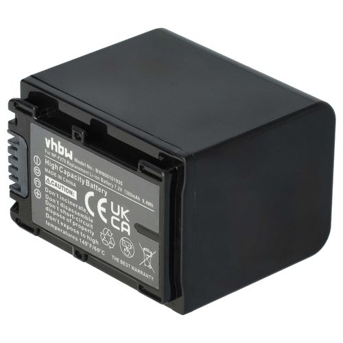 vhbw 1x Batterie remplacement pour Sony NP-FV50, NP-FV60, NP-FV70 pour camra vido camscope (1300mAh, 7,2V, Li-ion) avec puce d'information