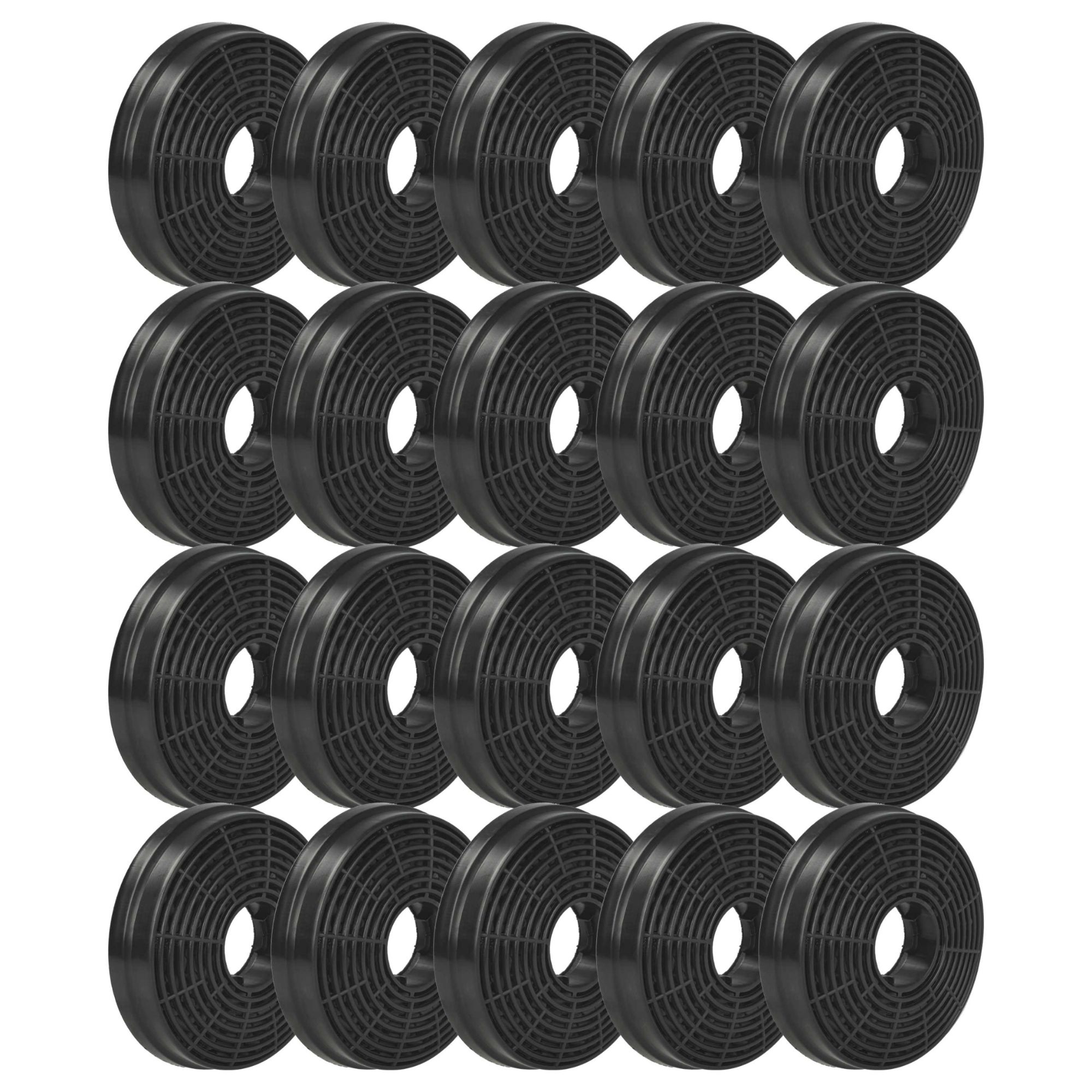 vhbw 20x Filtres  charbon actif compatible avec Respekta CH 22068 IXB, CH 22098 IXA, CH 22078 IXB, CH 3100 GIS hotte aspirante - 10,5 cm