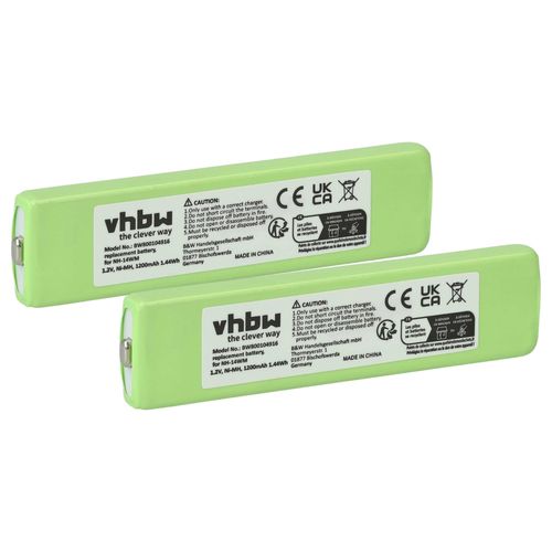 Vhbw 2x Batterie Compatible Avec Panasonic Sj-Mw3, Sj-Mr230, Sj-Mr250, Sj-Mw1, Sj-Mw2 Casque Audio, couteurs Sans Fil (1200mah, 1,2v, Nimh)