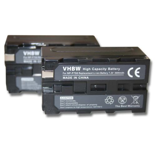 vhbw 2x Batterie compatible avec Sony DCR-VX2000, DCR-TRV900, DCR-VX1000, DCR-TV900, DCR-TV900E camra vido camscope (3600mAh, 7,2V, Li-ion)