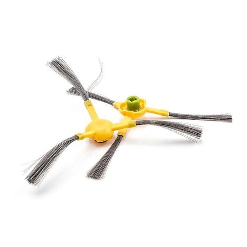 vhbw 2x Brosse latrale de remplacement pour Ecovacs D-S374 pour aspirateur robot - Set de brosses de nettoyage, gris / jaune