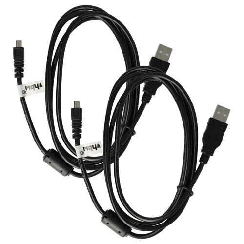 vhbw 2x Cble de donnes USB (USB standard type A vers appareil photo) compatible avec Panasonic Lumix DMC-G7, DMC-G5, DMC-G6 appareil photo, 150 cm