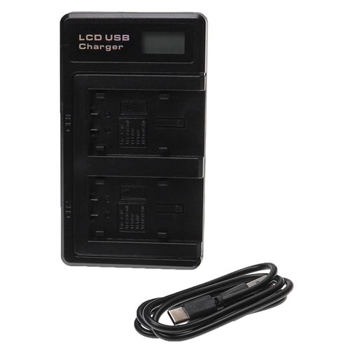 vhbw Chargeur double compatible avec Panasonic HC-V707, HDC-HS60, HDC-HS80, HDC-SD40, HDC-SD66, HDC-SD60 camra camscope action-cam - Station