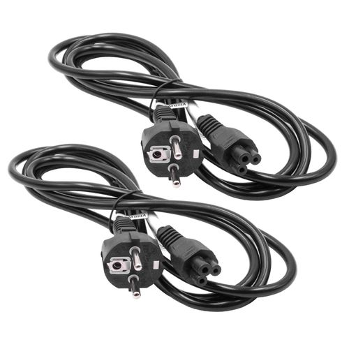 vhbw 2x cordon d'alimentation fiche de scurit compatible avec Vorwerk Kobold VR300, VR100, VR200 - C5 Mickey Mouse prise de trfle, 2 m