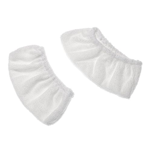 vhbw 2x Housses de rechange compatible avec Krcher SC 6.800 CB, SI 2.600 CB, SG 4/4, SC 6.800 C nettoyeur  vapeur - microfibre, blanc, rectangulaire
