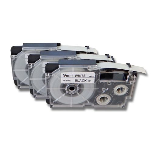 Vhbw 3 X Cassette ? Ruban 9mm Pour Casio Kl-7000, Kl-70e, Kl-7400, Kl-750e, Kl-780, Kl-8100, Kl-820 (Remplace Casio Xr-9we1, Xr-9we).