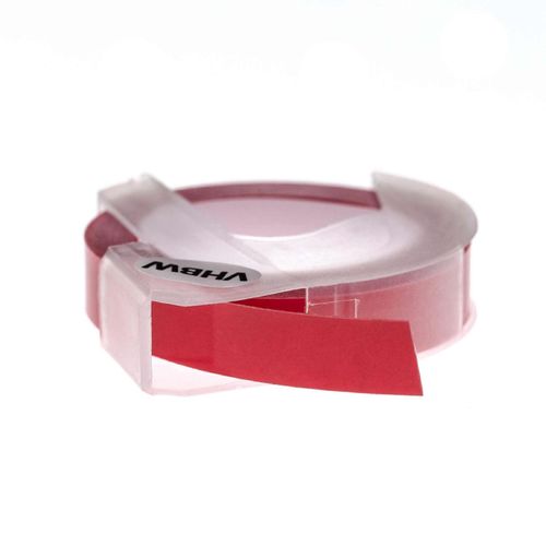 Vhbw 3d Embossing Tape Cassette Compatible Avec Dymo Label Buddy 20008, Mini, Maxi 1755 Imprimante D'tiquettes 3m X 9mm Blanc Sur Rose Fonc