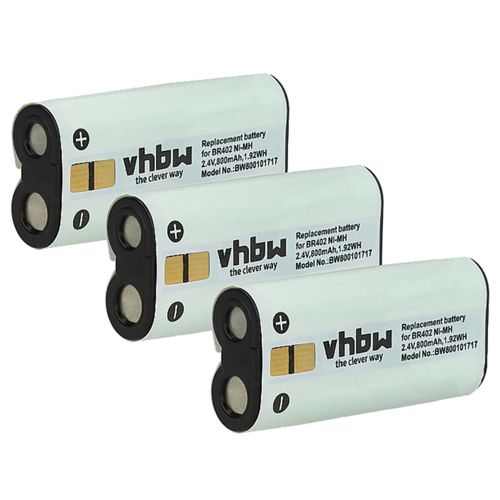 Vhbw 3x Batterie Compatible Avec Olympus Ds-3300, Ds-2300, Ds-5000, Ds-4000, Ds-5000id Dictaphone (800mah, 2,4v, Nimh)