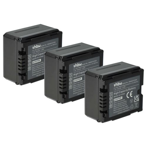vhbw 3x Batterie compatible avec Panasonic SDR-H280, SDR-H250, SDR-H50, SDR-H40 camra vido camscope (700mAh, 7,2V, Li-ion) avec puce d'information