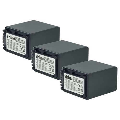 vhbw 3x Batterie remplacement pour Sony NP-FV50, NP-FV60, NP-FV70 pour camra vido camscope (2200mAh, 7,2V, Li-ion) avec puce d'information