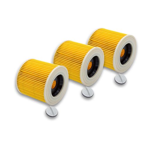 vhbw 3x Set Filtre  cartouche de rechange comme Krcher 6.414-552.0 pour Krcher aspirateur  sec et mouill, aspirateur multifonctions