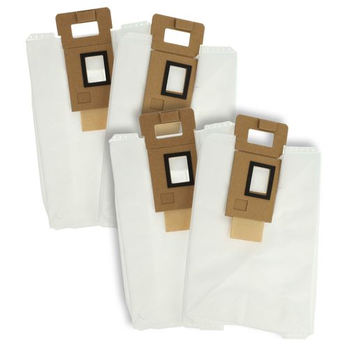 vhbw 4x Sacs compatible avec Roborock S7, S7 Plus, T7S, T7S Plus robot aspirateur - microfibres non tisses, 24cm x 16cm blanc