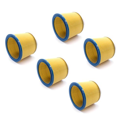 vhbw 5x filtres pour aspirateurs, compatible avec Einhell B-NT 1250, EMK 1000, BT-VC 1115/2, SMK 300/E, TC-VC 1812 S, TC-VC 1930 SA, Universal 18-50l
