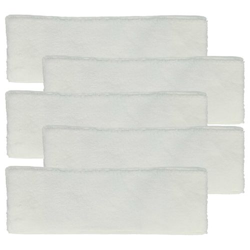 vhbw 5x Housses de rechange compatible avec Krcher SC 1402, SC 1402 B, SC 1502, SC 1502 B nettoyeur  vapeur, balai vapeur - microfibre, blanc