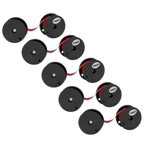 Vhbw 5x Ruban Encreur D'criture Pour Casio R3, R5, R7 Imprimante Matricielle Ou De Reus Noir / Rouge