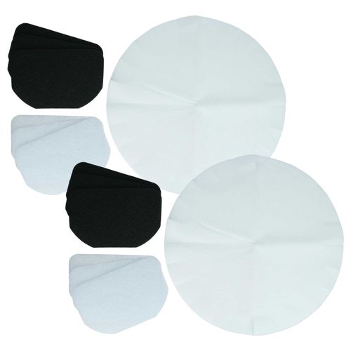 vhbw 6x filtre  charbon actif, 6x filtre  graisses, 12x filtre papier compatible avec DeLonghi F17301, F17233 friteuse - 24 filtres