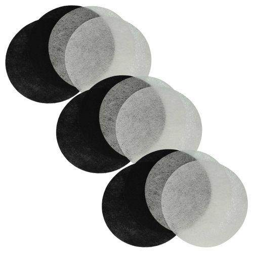 vhbw 6x filtre  charbon actif, 6x filtre  graisses compatible avec Moulinex T-43, T-41, T-42 friteuse - 12 filtres