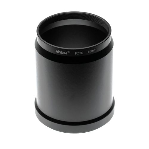 Vhbw Adaptateur De Filtre Compatible Avec Panasonic Lumix Dc-Fz80, Dc-Fz82, Dc-Fz83 Appareil Photo Numrique Objectif - Noir 58mm En Forme De Tube