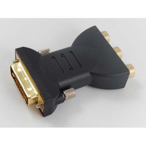 vhbw Adaptateur DVI vers RCA cinch pour connexion de systmes DVI  des appareils RCA - Convertisseur vido composite 3RCA, noir