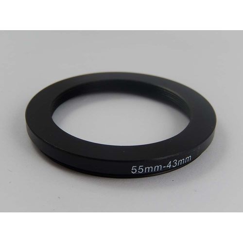 Vhbw Bague D'adaptation De Filtre Step-Down De 55 Mm Vers 43 Mm Pour Objectif D'appareil Photo - Rducteur, Mtal, Noir