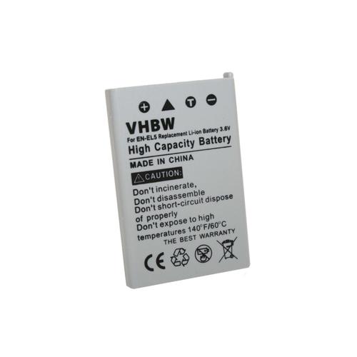 vhbw Batterie 1000mAh (3.7V) pour NIKON remplaant EN-EL5 - pour modles COOLPIX 3700 4200 5200 5900 7900 P3 P4 P80 P90 P510 P5000 P5100 P6000 S10