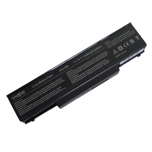 vhbw Li-Ion Batterie 4400mAh (11.1V) noir pour Laptop, Notebook MSI Megabook GX630, GX630X, GX633, GX633X, GX640, GX640X, GX675, GX675X, GX677
