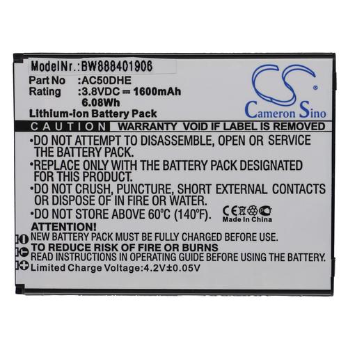 Vhbw Batterie Compatible Avec Archos 50d Helium, 50d Helium 4g, A50d Helium Smartphone (1600mah, 3,8v, Li-Ion)