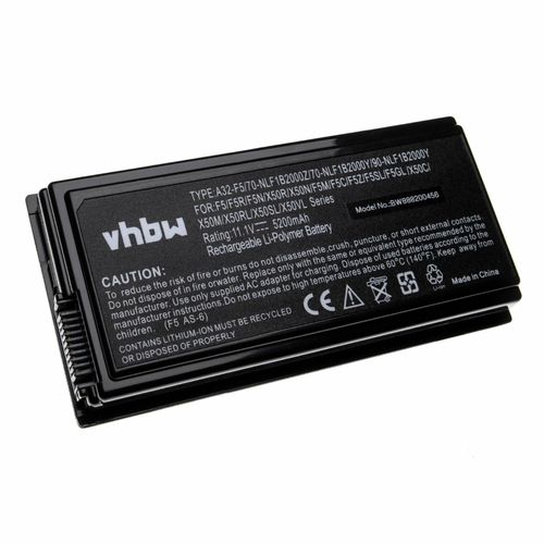 vhbw batterie compatible avec Asus Pro 58SA-AS025c, Pro 58vc, Pro 58vvn-ap037c, Pro 59l, Pro 59l-ap012l laptop (5200mAh, 11.1V, Li-Polymre, noir)