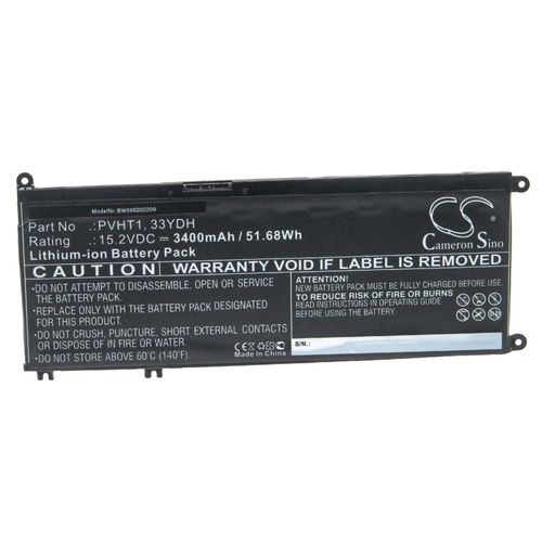 vhbw Batterie compatible avec Dell Inspiron 17-7779, 17 7779 2-IN-1, 17-7786, 17 7786 2-in-1 ordinateur portable Notebook (3400mAh, 15,2V, Li-ion)