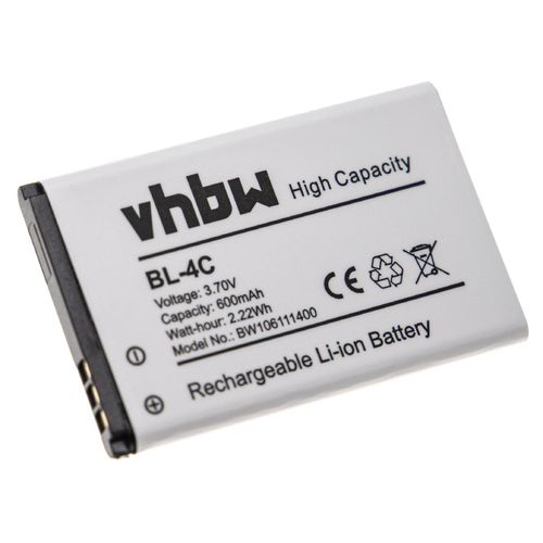 Vhbw Batterie Compatible Avec Easyfone Prime A1, A2 Smartphone (600mah, 3,7v, Li-Ion)