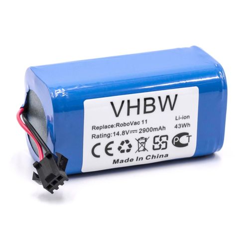 vhbw Batterie compatible avec Eufy Robovac 11c, 11S Plus, 25C, 25C Max, G10 Hybrid, G15, G20 robot lectromnager (2900mAh, 14,8V, Li-ion)