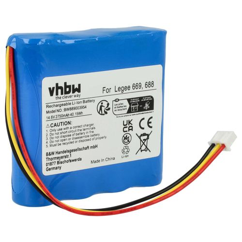 vhbw Batterie compatible avec Hobot LEGEE 668, 669 robot lectromnager (2750mAh, 14,6V, Li-ion, sans botier)