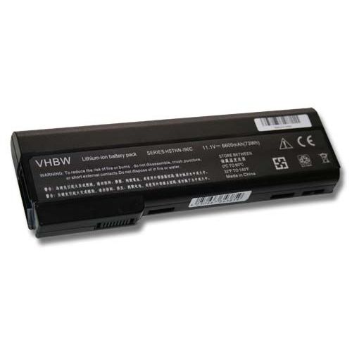 vhbw Batterie compatible avec HP ProBook 6360b, 6460b, 6465b, 6470b, 6475b, 6560b, 6565b, 6570b ordinateur portable (6600mAh, 11,1V, Li-ion)