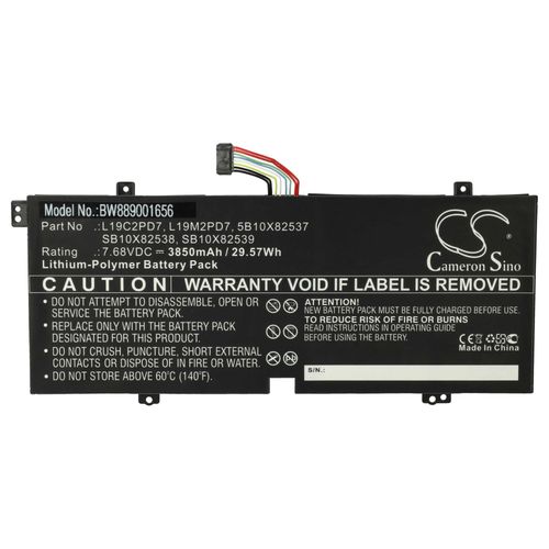 vhbw Batterie compatible avec Lenovo IdeaPad Duet 3 10IGL5 82AT005PID, 82AT005RID, 82AT005WID ordinateur portable (3850mAh, 7,68V, Li-polymre)